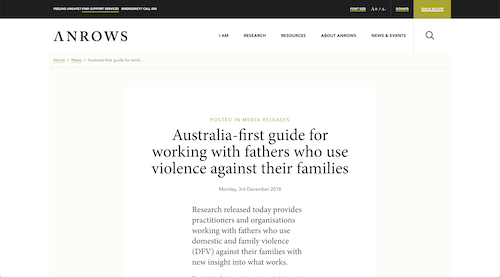 Australia-first guide for working with fathers who use violence against their families