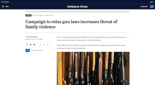 Campaign to relax gun laws increases threat of family violence