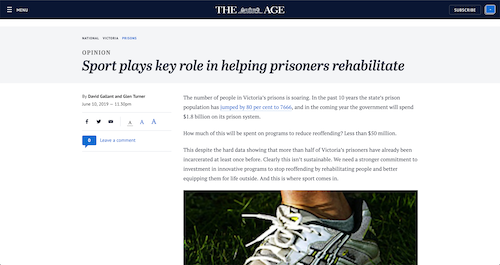 Sport plays key role in helping prisoners rehabilitate